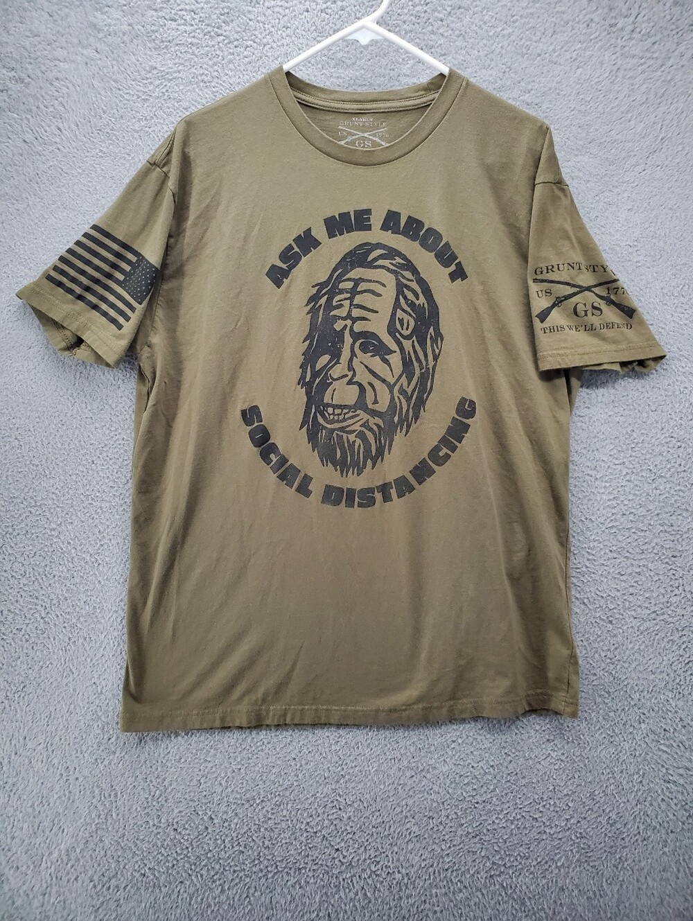 Grunt Style Sasquatch Bigfoot T Shirt Mens XL Green Social Distancing